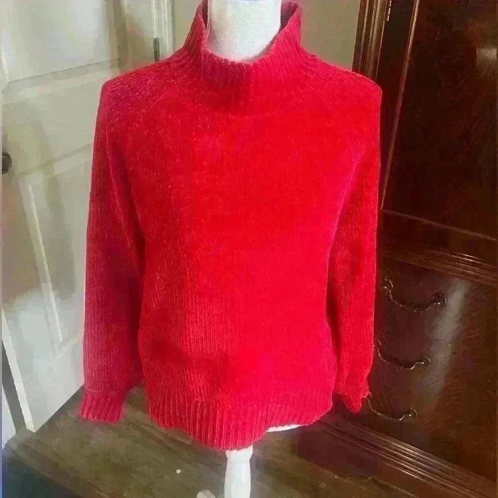 Ann Taylor LOFT red sweater turtle neck. Worn once super soft XS. Long sleeve. - Picture 3 of 15